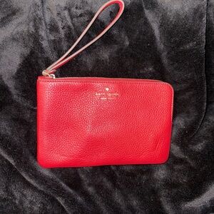 Kate Spade Red and Cream Wristlet